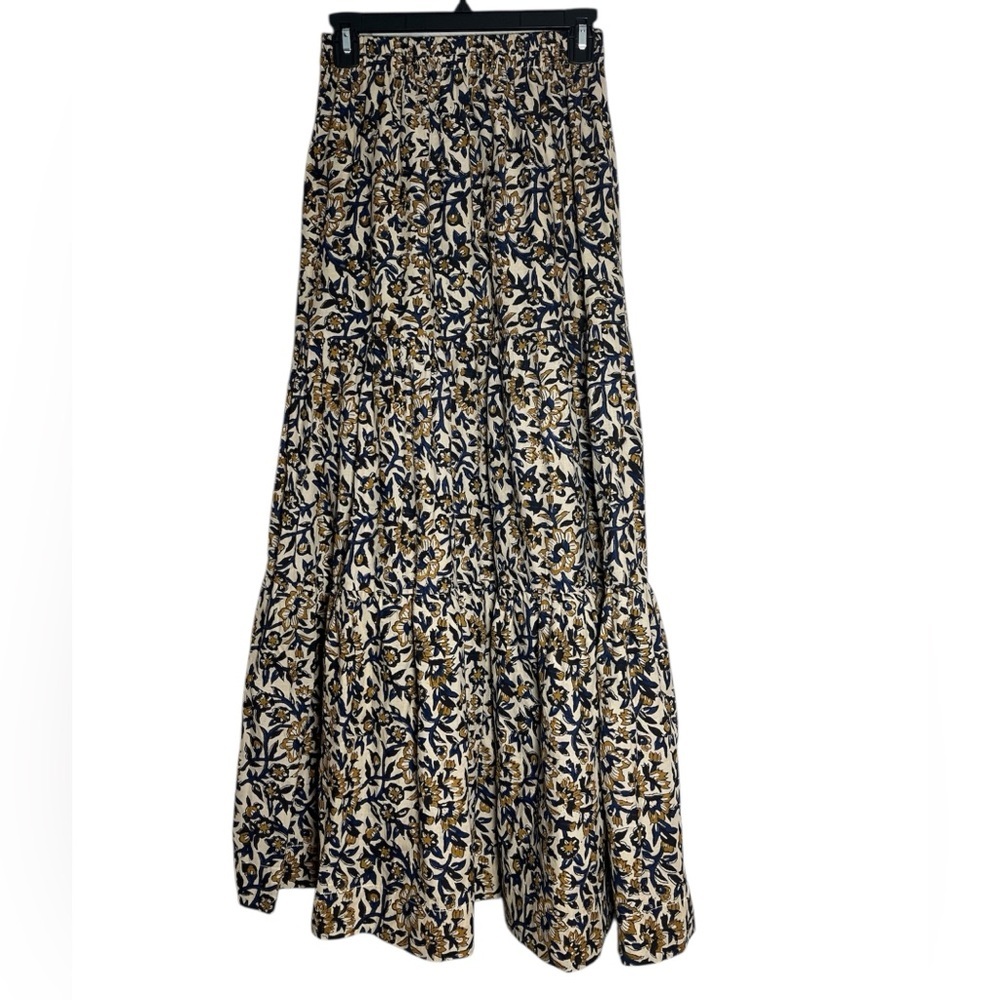 Twine & Twig ×‎ Empower For Hope Yellow Blue Black Floral Maxi Boho Skirt OSFM
